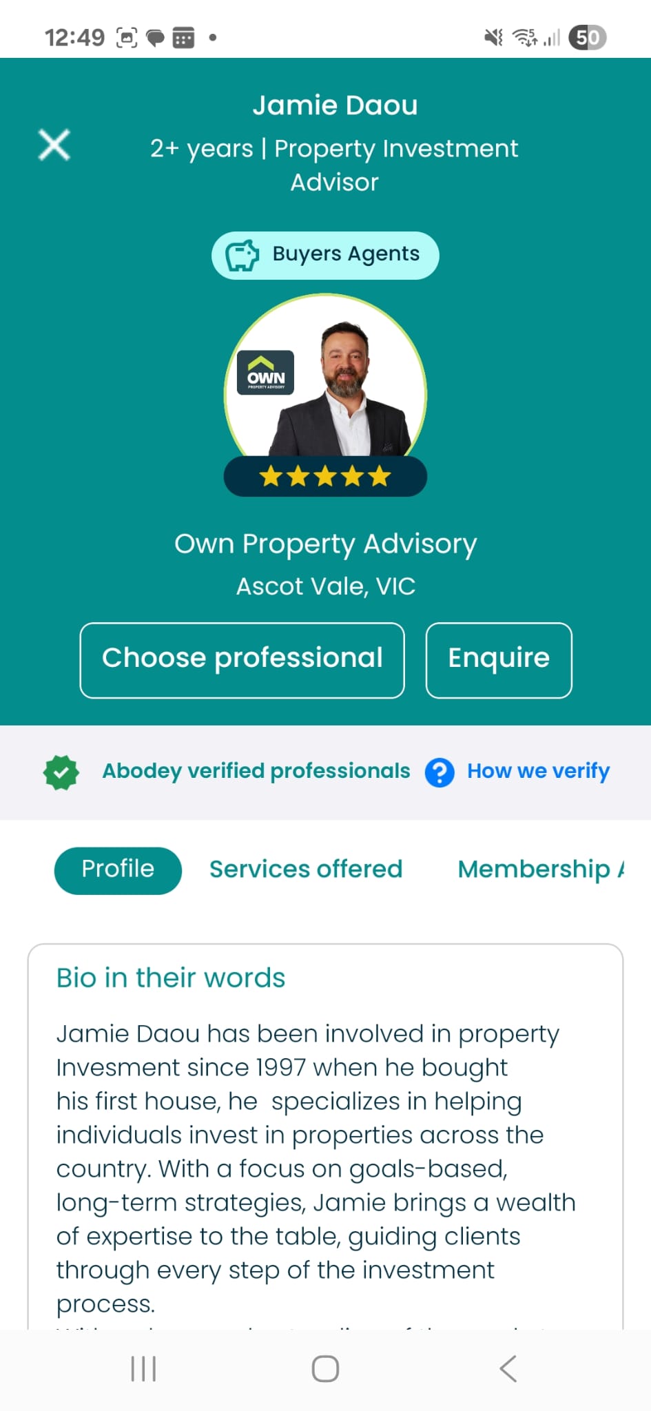 Buyer's agent profile